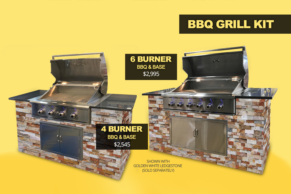 4 and 6 Burner BBQ grill kits