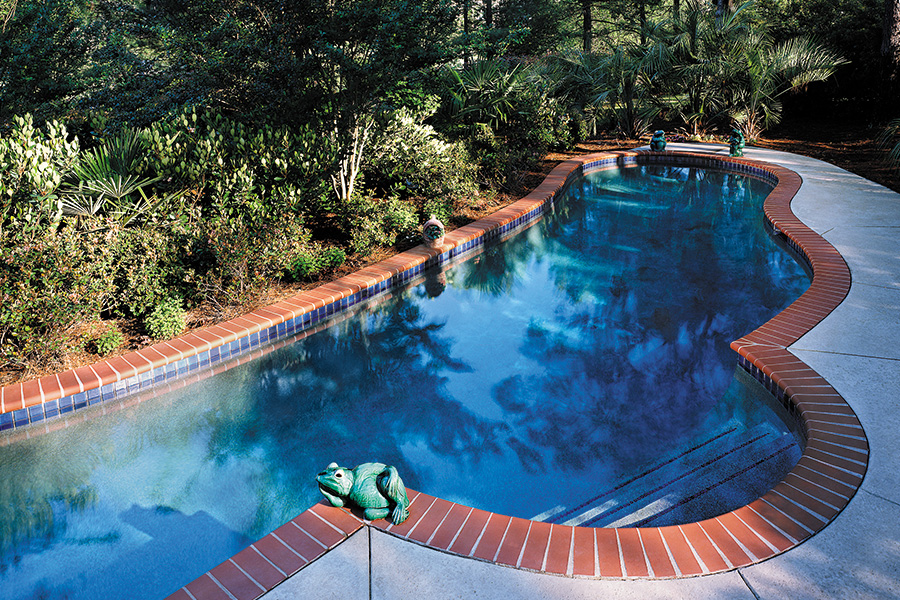 pool in backyard