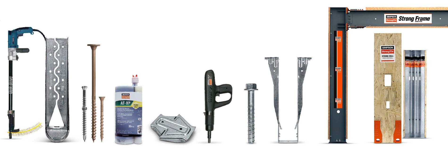 strong-tie assortment of tools and fasteners